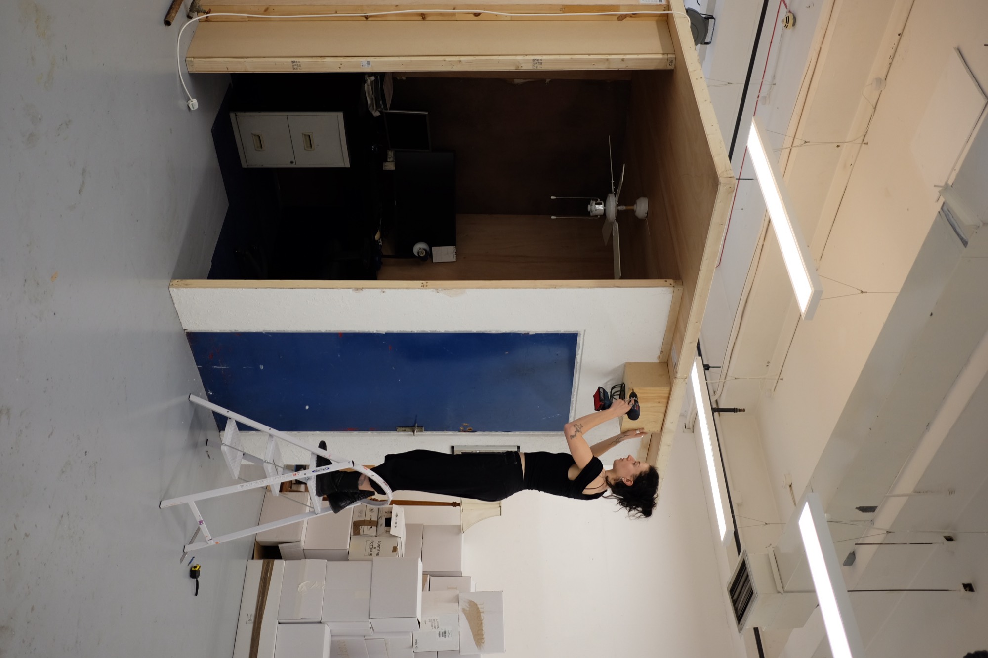 Kat Easto building Dreams of Inertion in her studio, London, 2026